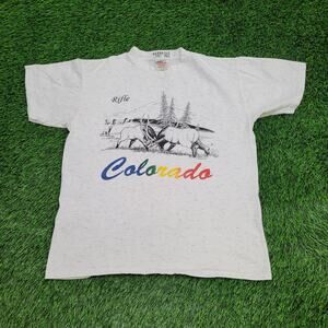 Vintage 1989 Rainbow Colorado Bulk Elk Wildlife Art Shirt Large 22x26 USA